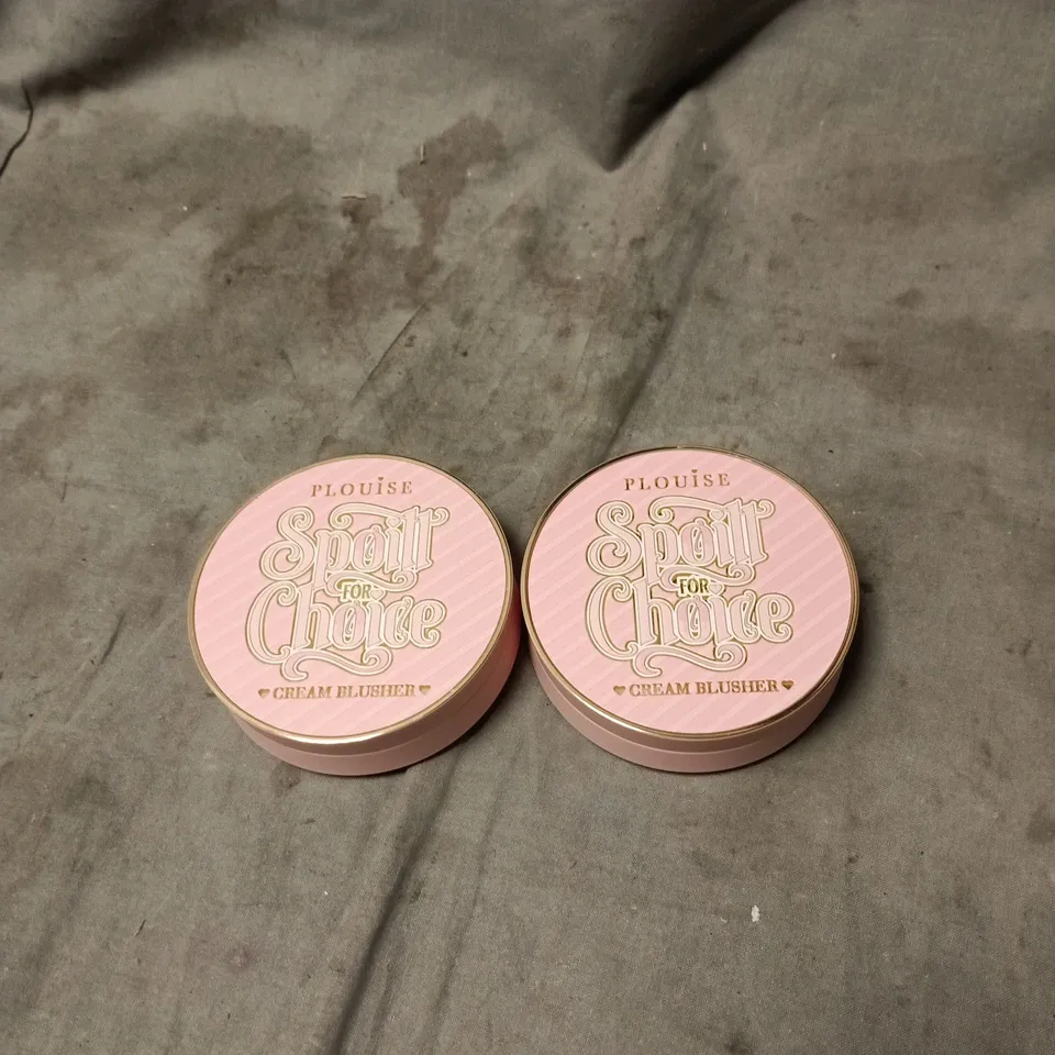 2 X PLOUISE SPOILT FOR CHOICE CREAM BLUSHER, MELON MOOD + LEGALLY PINK