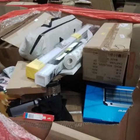 PALLET OF ASSORTED HOUSEHOLD GOODS AND PRODUCTS TO INCLUDE;CEILING FAN WITH LIGHT,INSECT KILLER MACHINE,SUITCASE