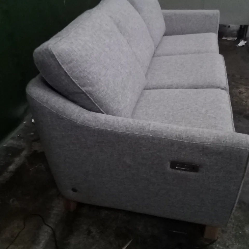DESIGNER G PLAN MADE GREY FABRIC ELECTRIC RECLINING 3 SEATER SOFA