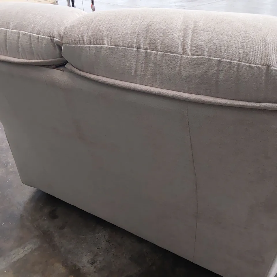 QUALITY BRITISH DESIGNER G PLAN MINSTRAL TWO SEATER SOFA MONTILLA ALMOND FABRIC 