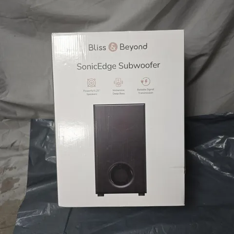BLISS AND BEYOND SONICEDGE SUBWOOFER WITH INSTRUCTIONS IN BOX
