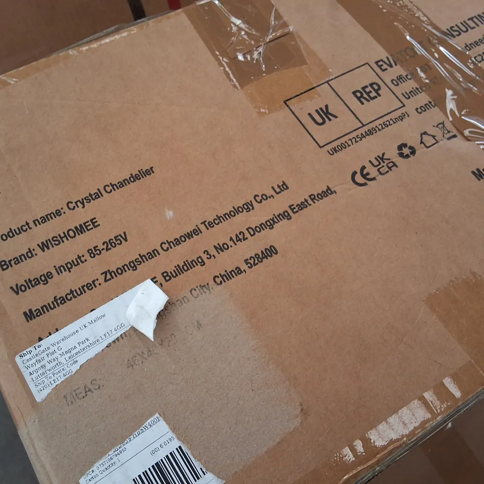 BOXED WISHOMEE CRYSTAL CHANDELIER