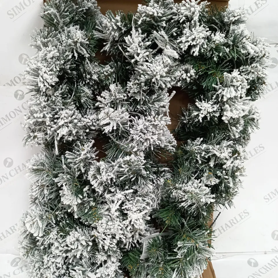 BOXED 6FT PRE LIT EMPEROR FLOCKED GARLAND RRP £44.99