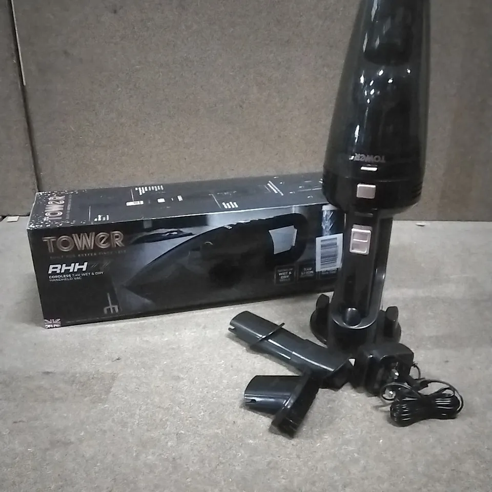 BOXED TOWER RHH77 CORDLESS 7.4V WET & DRY HANDHELD VACUUM 