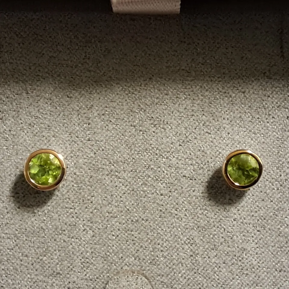 CLOGAU GREEN STONE EARRINGS 
