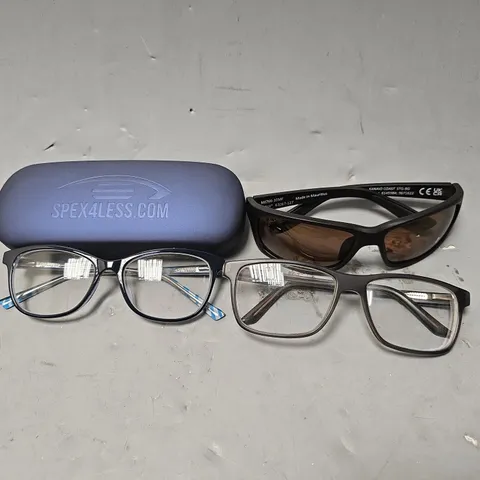 APPROXIMATELY 8 ASSORTED VISION CARE ITEMS TO INCLUDE - SUNGLASSES , EYEWEAR GLASSES , CARRY CASE