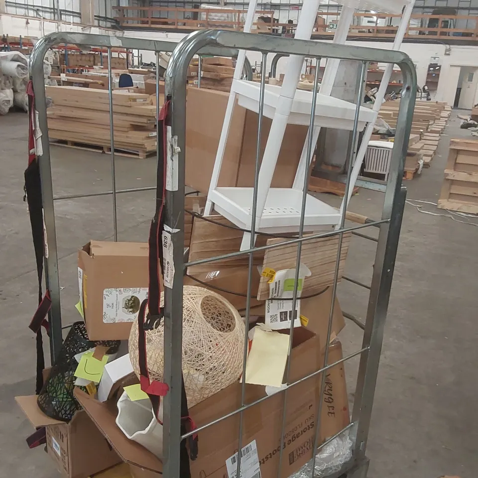 CAGE CONTAINING A LARGE QUANTITY OF ASSORTED FURNITURE/LIGHTING PRODUCTS ECT // CAGE NOT INCLUDED