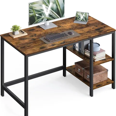 BOXED VASAGLE COMPUTER DESK, WRITING DESK WITH 2 SHELVES