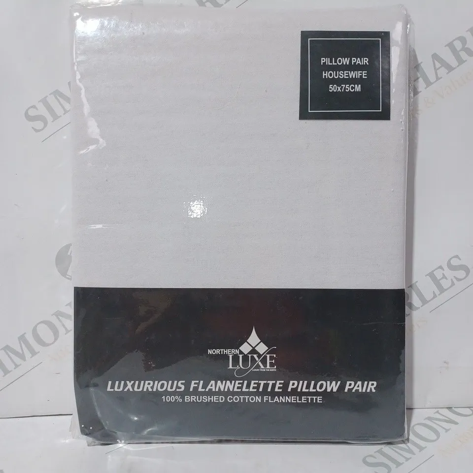 NORTHERN LUXE LUXURIOUS FLANNELETTE PILLOW PAIR