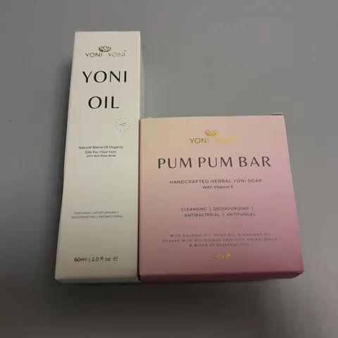 LOT OF 2 YONI YONI BEAUTY ITEMS TO INCLUDE YONI OIL AND PUM PUM BAR