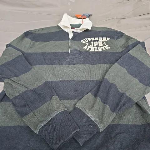 SUPERDRY VINTAGE ATHLETIC RUGBY STYLE SHIRT - SIZE LARGE