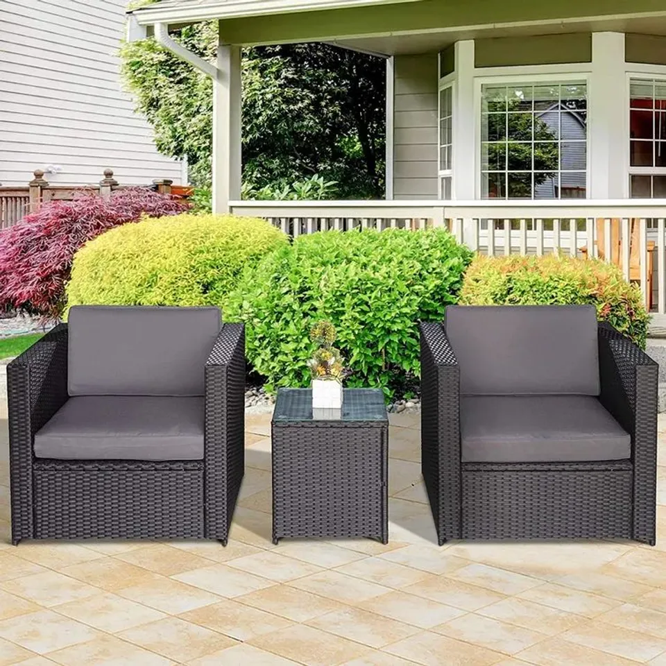 BOXED ALYCE 2 SEATER RATTAN CONVERSATION SET - 1 OF 2 BOXES