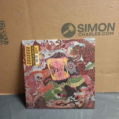 PIGS PIGS PIGS PIGS PIGS PIGS PIGS DEATH HILARIOUS SEALED VINYL LIMITED EDITION TIGER SKIN VINYL