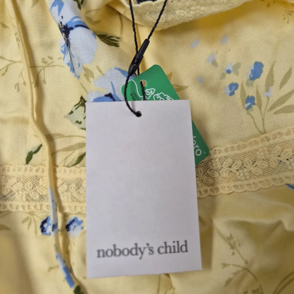 NOBODY'S CHILD IRIS MIDI DRESS – YELLOW FLORAL, UK 14 (EU 42, USA 10)