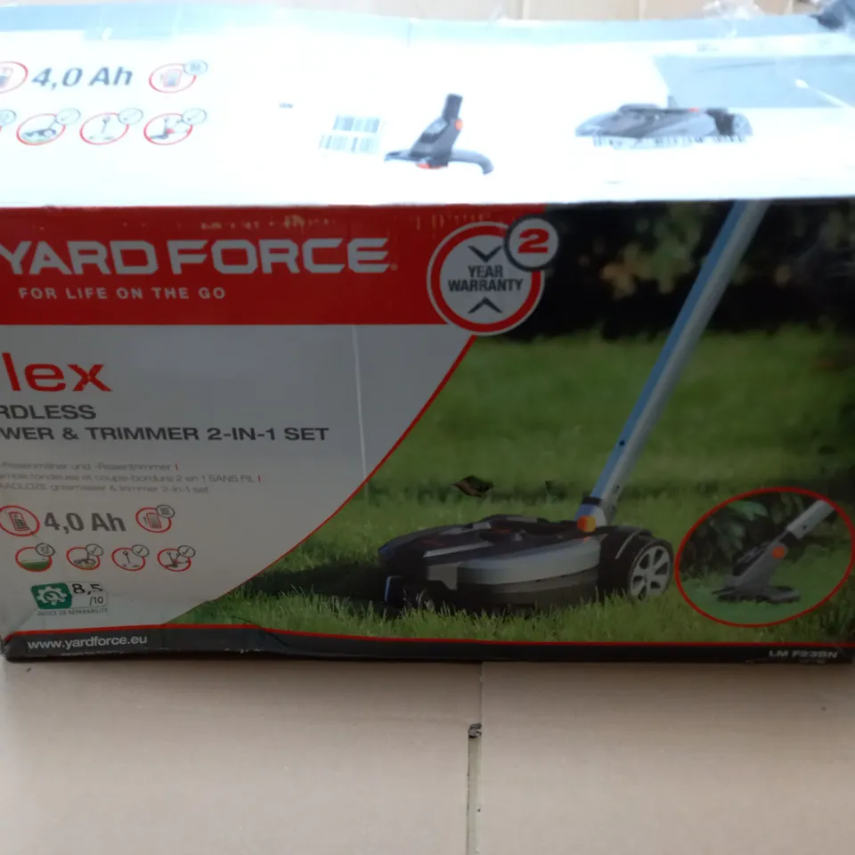 BOXED YARD FORCE IFLEX 12V MOWER & GRASS TRIMMER