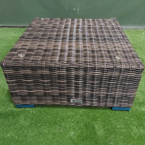 DESIGNER PATIO STOOL/TABLE - MISSING CUSHION AND GLASS TOP
