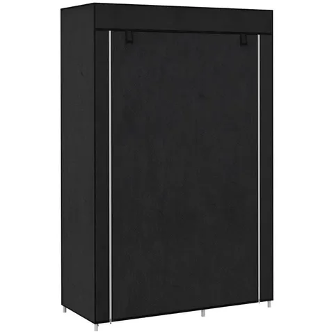BOXED HOMCOM FABRIC WARDROBE, PORTABLE WARDROBE WITH 6 SHELVES, 1 HANGING RAIL, FOLDABLE CLOSETS, 103 X 43 X 162.5 CM, BLACK (1 BOX)