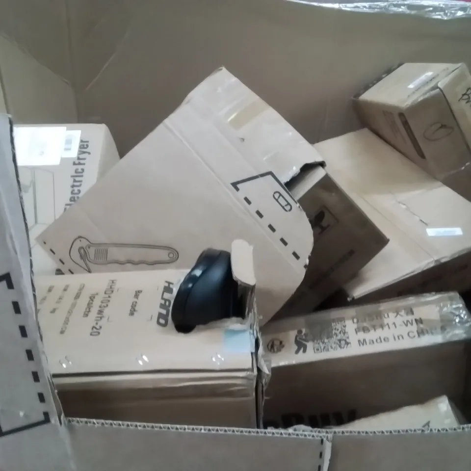 PALLET OF ASSORTED HOUSEHOLD GOODS AND PRODUCTS TO INCLUDE;ELECTRIC FRYER,BIKE,COFFEE MACHINE