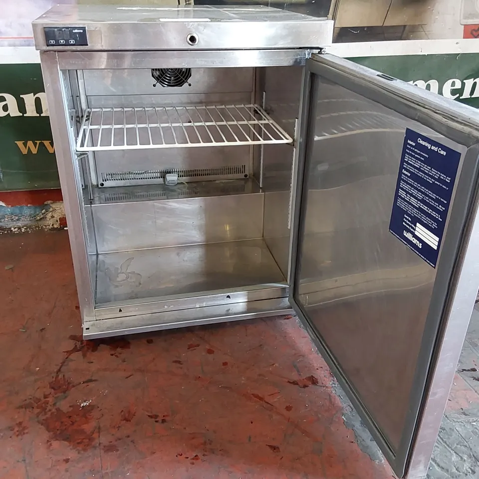 WILLIAMS AMBER HA135SS UNDERCOUNTER SINGLE DOOR STAINLESS STEEL FRIDGE