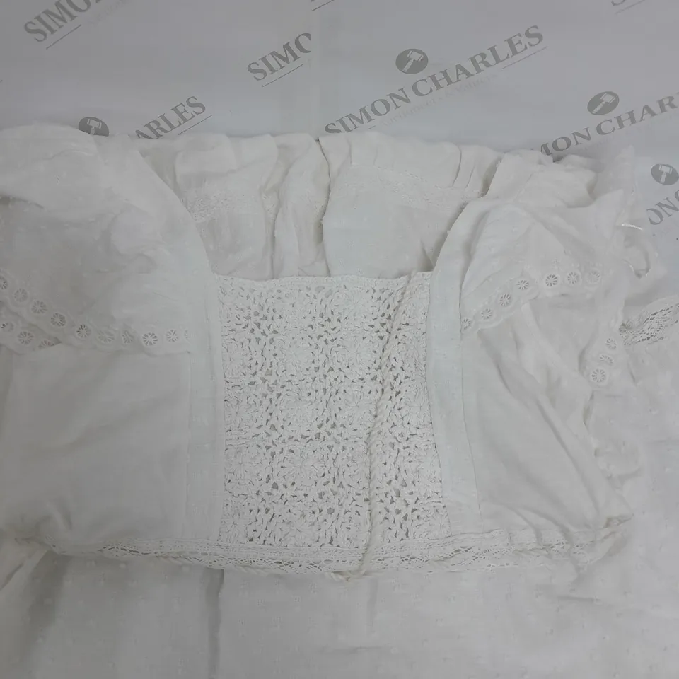 MONSOON WHITE CROCHET DRESS SIZE M