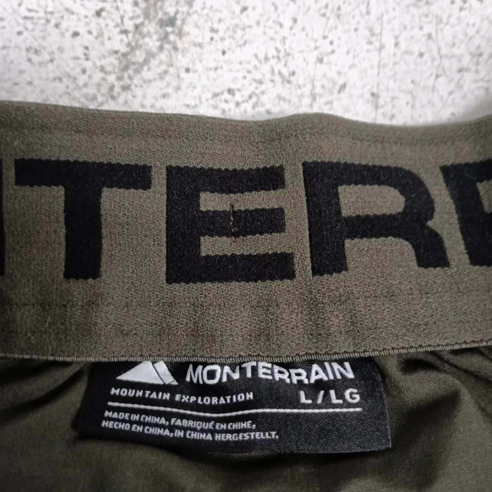 MONTERRAIN OLIVE GREEN HIKING TROUSERS – MEN'S, UK SIZE L