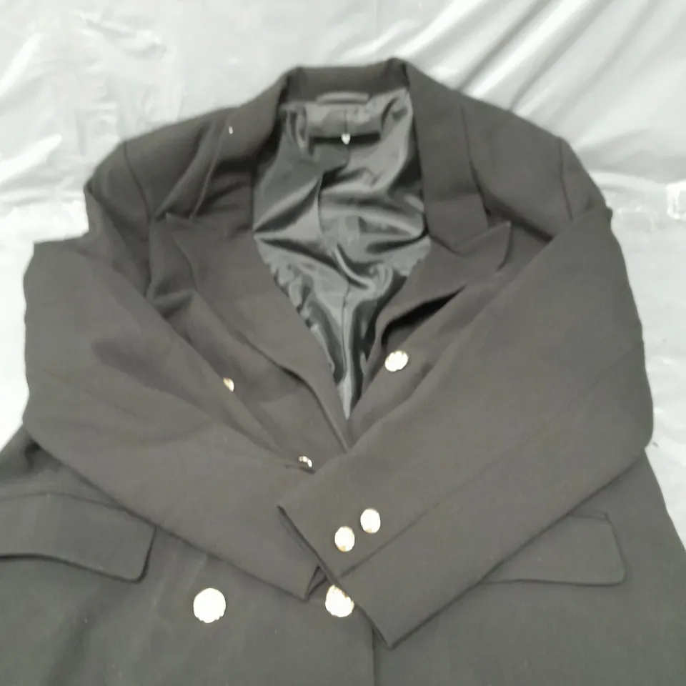 LONGLINE MILITARY JACKET - BLACK - 22 RRP £45