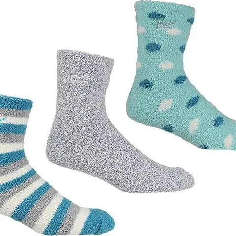 BRAND NEW REGATTA WOMENS 3 PACK COSY LOUNGE SOCKS - 6-8