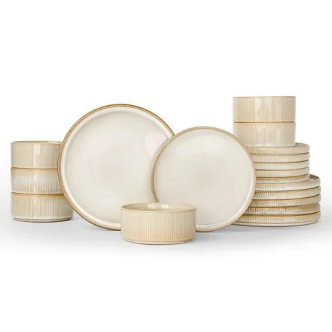 BOXED BRAMBLY COTTAGE KALIG STONEWARE DINNERWARE SET - 24 PIECE (1 BOX)