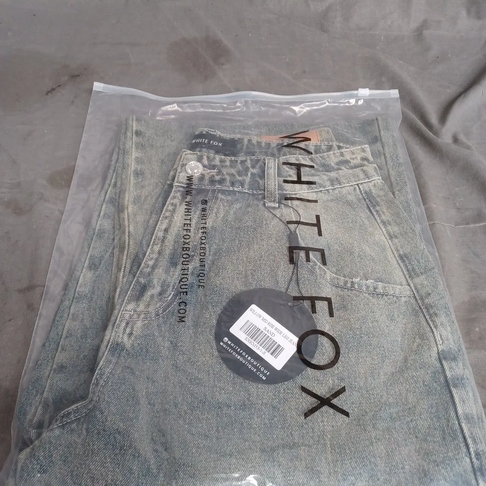 WHITE FOX WILLOW MID RISE WIDE LEG JEANS SIZE S 