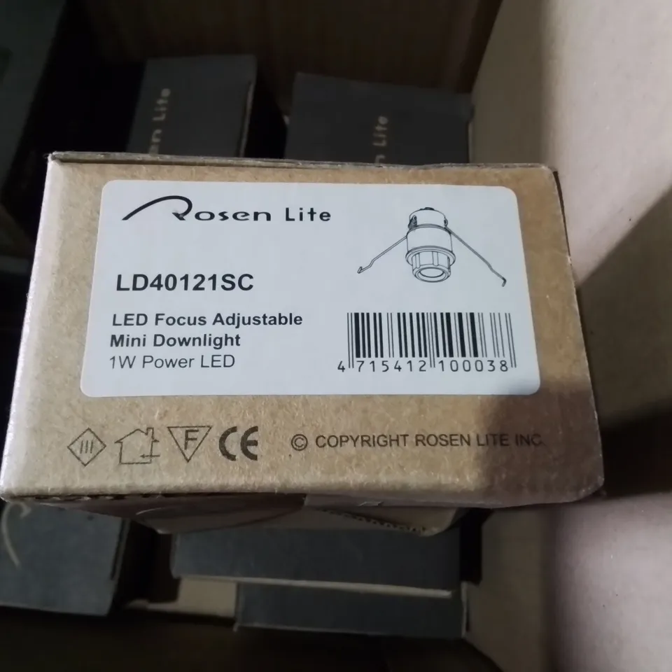PALLET CONTAINING 10 MULTIPACK BOXES OF ASSORTED LIGHTING ITEMS TO INCLUDE EMCOLITE DOWNLIGHTS AND RISEN LITE LED MINI LIGHTS