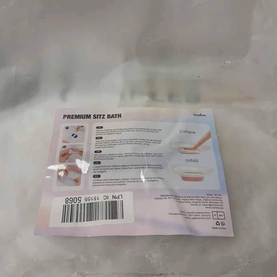 PREMIUM SITZ BATH TOILET SEAT WITH PINK TRIM – WHITE PLASTIC