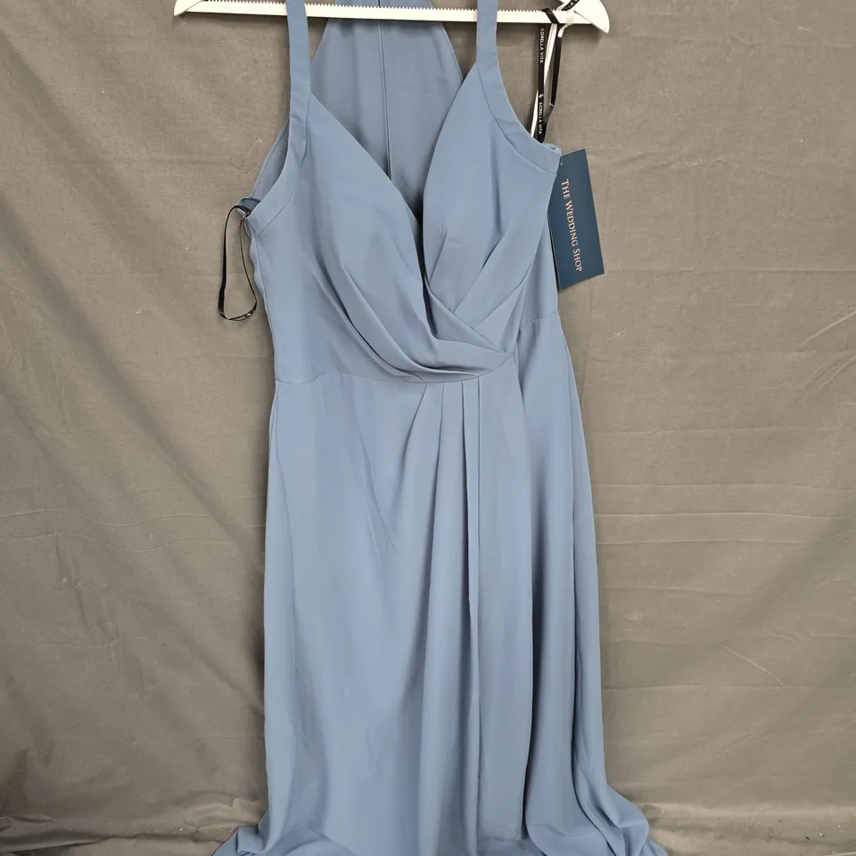 BLUESTONE SLEEVELESS BRIDESMAID DRESS - SIZE 16