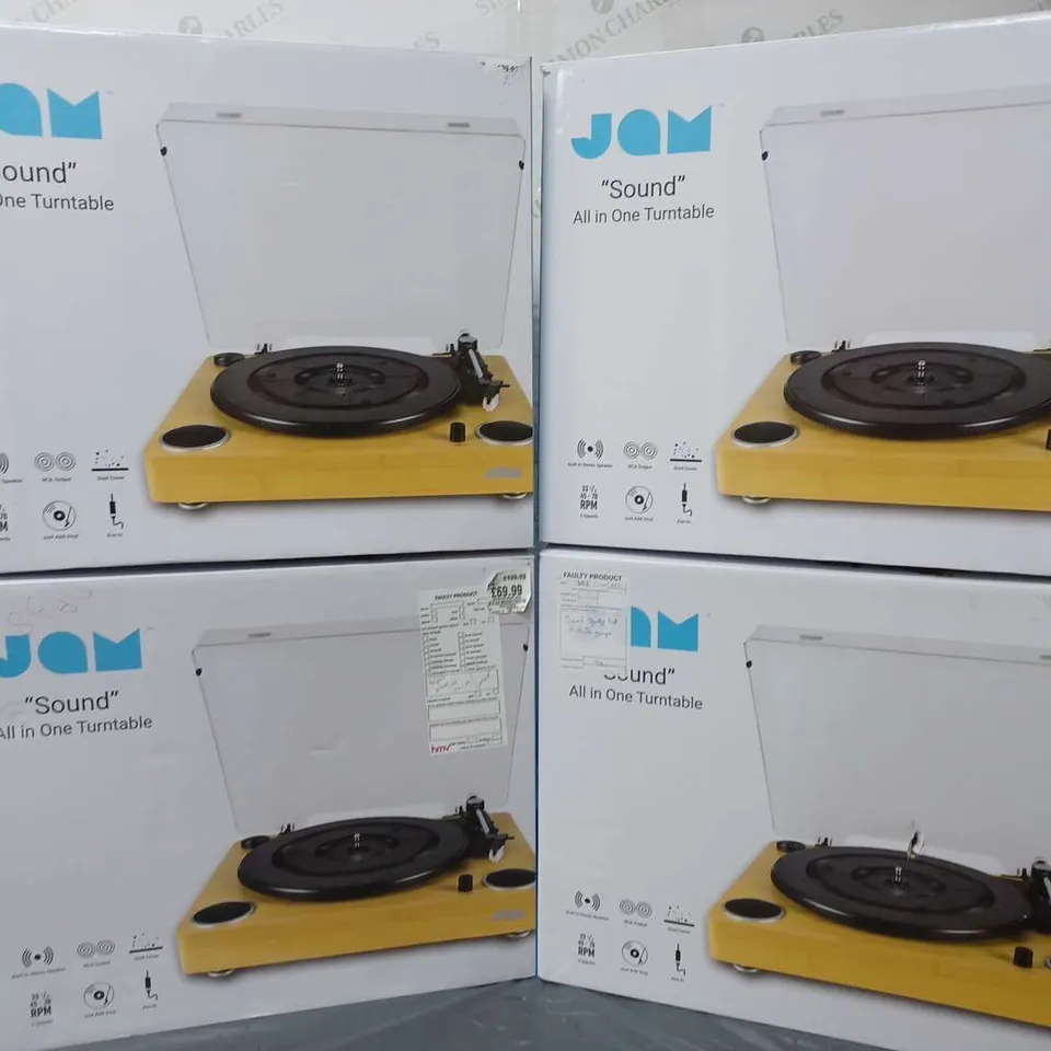 4 BOXED JAM "SOUND" ALL IN ONE TURNTABLE