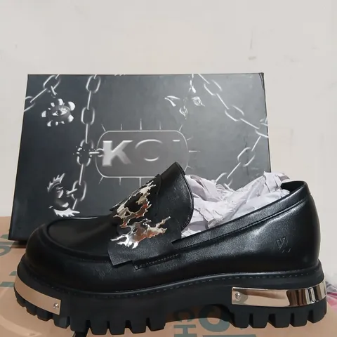 BOXED KOI MY METAL MEN'S LOAFERS - BLACK, UK 10