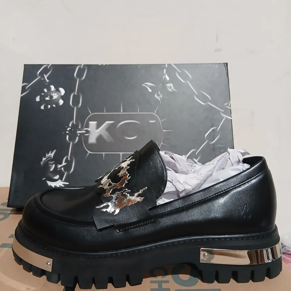 BOXED KOI MY METAL MEN'S LOAFERS - BLACK, UK 10