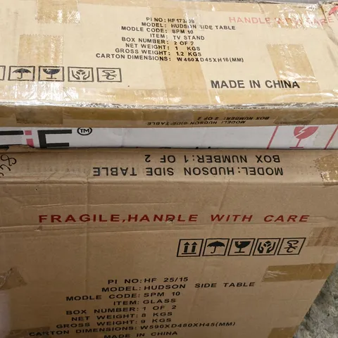 BOXED HUDSON SIDE TABLE (2 BOXES)