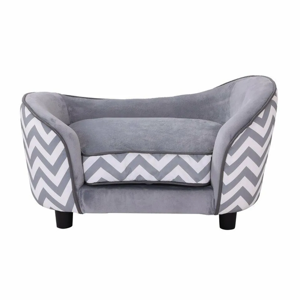 BOXED DOG SOFA - GREY/WHITE