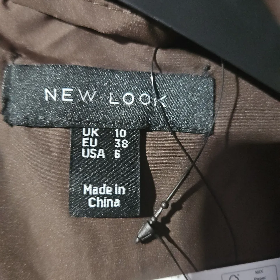 NEW LOOK WOMEN'S BROWN PUFFER JACKET – UK 10 (EU 38)