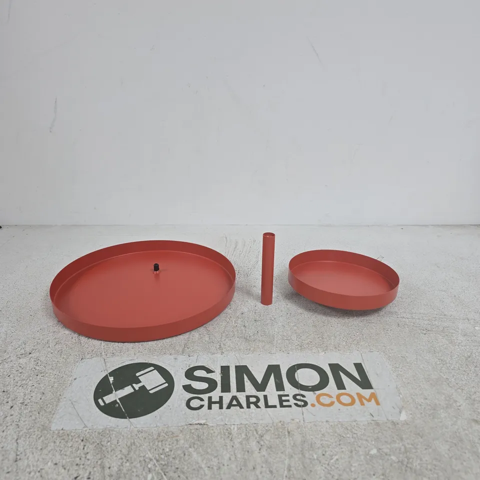 THM CIRCULAR SERVING STAND – DISASSEMBLED, RED
