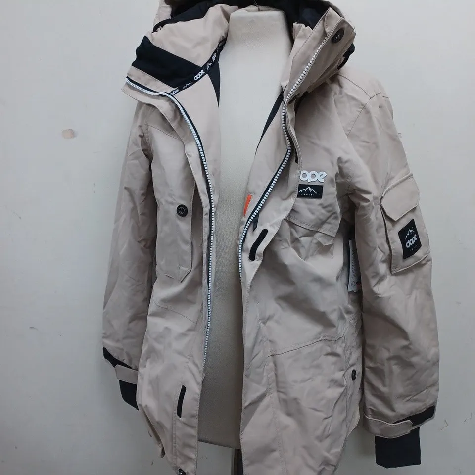 DOPE BEIGE WATERPROOF COAT - SIZE SMALL