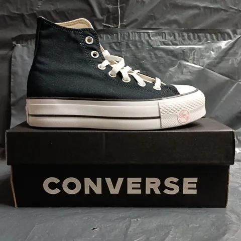 BOXED PAIR OF CONVERSE SHOES IN BLACK SIZE UK 3.5