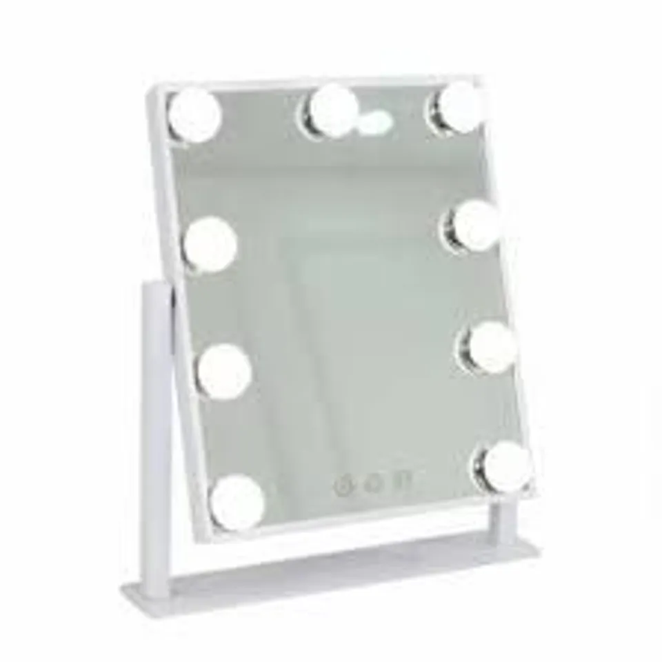 BOXED NEO HOLLYWOOD VANITY TOUCH MIRROR WITH 9 LED BULBS LIGHTS MAKEUP LIGHTED 360° ROTATION 3 COLOR DIMMABLE LIGHTING MODES