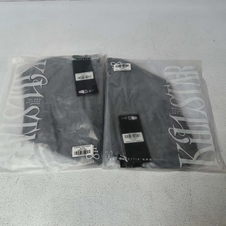 LOT OF APPROXIMATELY 60 BRAND NEW KILLSTAR CLOTHING ETHEREAL NIGHT CORSETS - VARIOUS SIZES