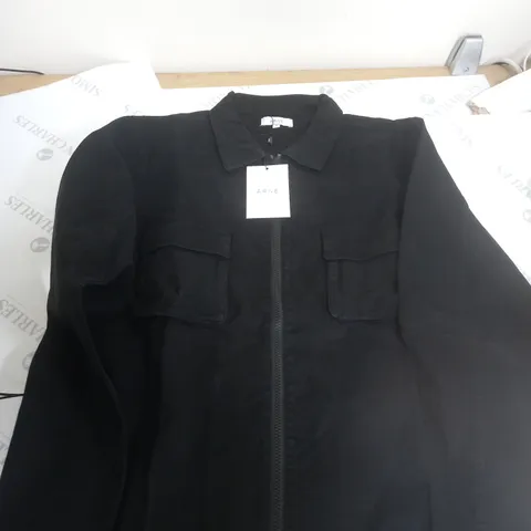 ARNE BLACK JACKET WITH 2 FRONT POCKETS - M