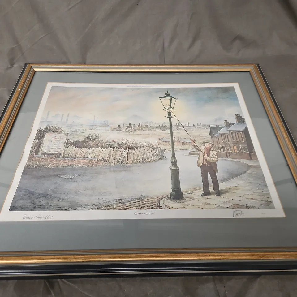FRAMED PRINT – SEASIDE TOWN STREET SCENE 