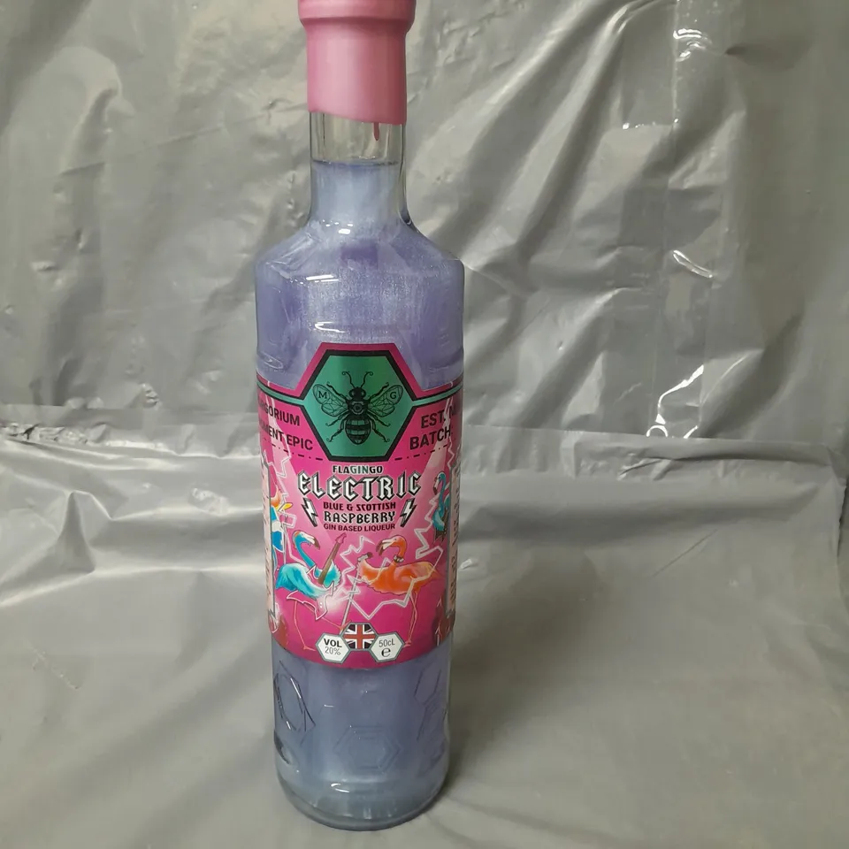 FLAGINGO ELECTRIC BLUE RASPBERRY GIN LIQUEUR 50CL - COLLECTION ONLY - 18+