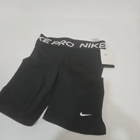 NIKE PRO WOMEN'S SHORTS – BLACK, MID RISE, 8" LENGTH - S