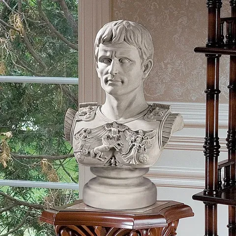 BOXED ROMAN EMPEROR HANDMADE PEOPLE BUST
