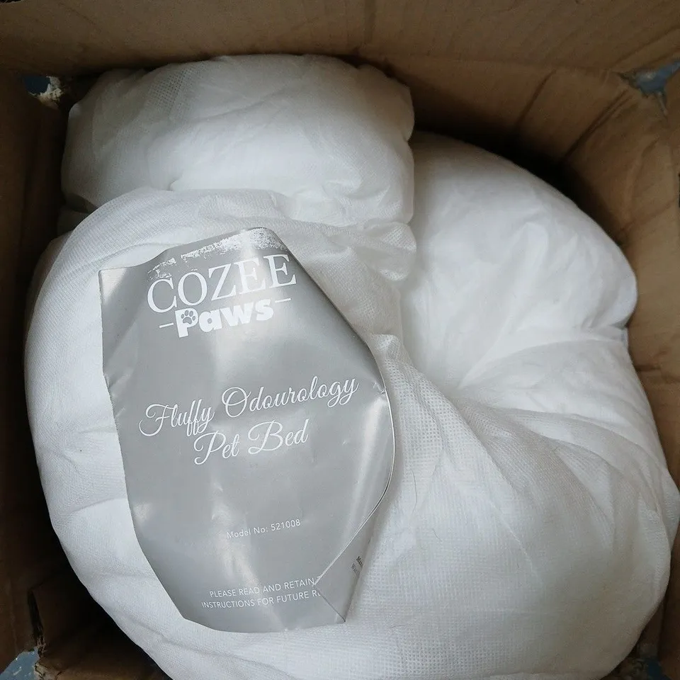 COZEE PAWS FLUFFY ROUND PET BED WITH ODOUROLOGY