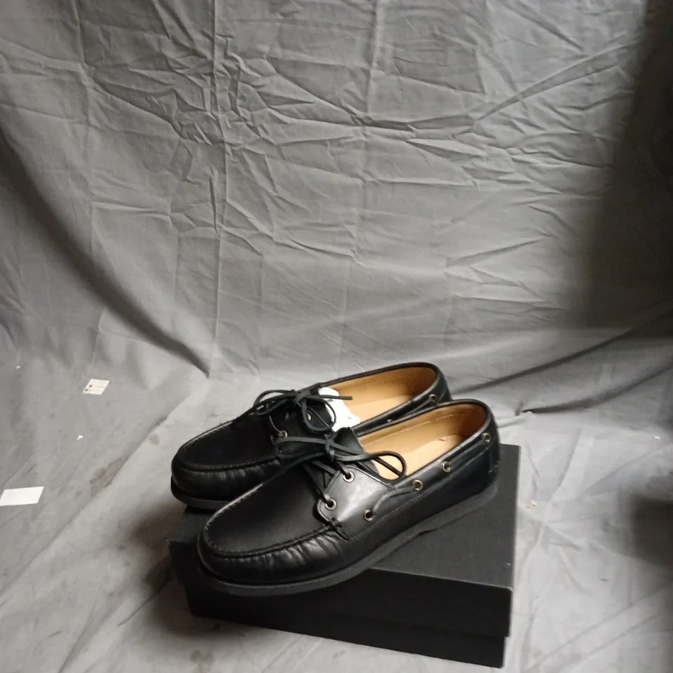 ZARA MEN'S BLACK LEATHER LOAFERS – UK 9 (EU 43), MADE IN PORTUGAL